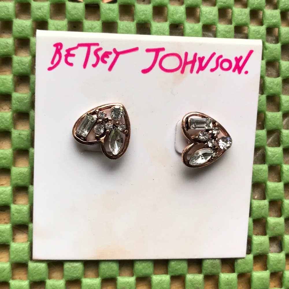 Cute pair of Betsey Johnson heart shaped studs